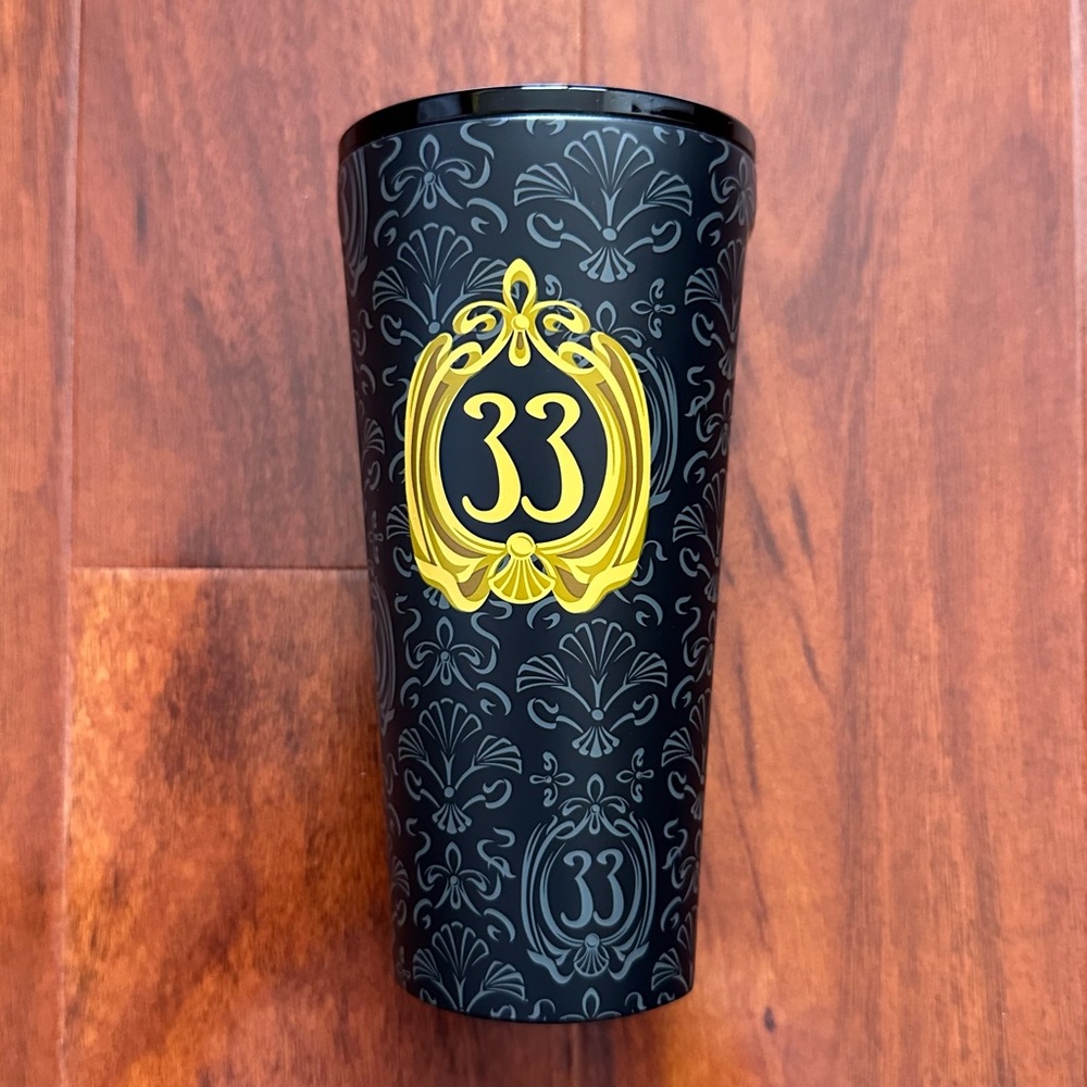 π Disney Corkcicle Club 33 Haunted Mansion Unisex Black & Gold Hot/Cold Tumbler - Picture 1 of 10
